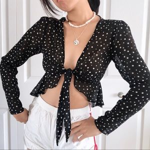 Urban Outfitters Kimchi Blue polka dot sheer top